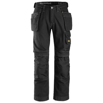 Snickers Katoenen Broek 3215 Zwart voorkant - werkkleding.nl